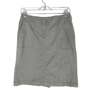 J Jill Live In Chino Skirt Womens 4 Green Missy Stretch Pockets